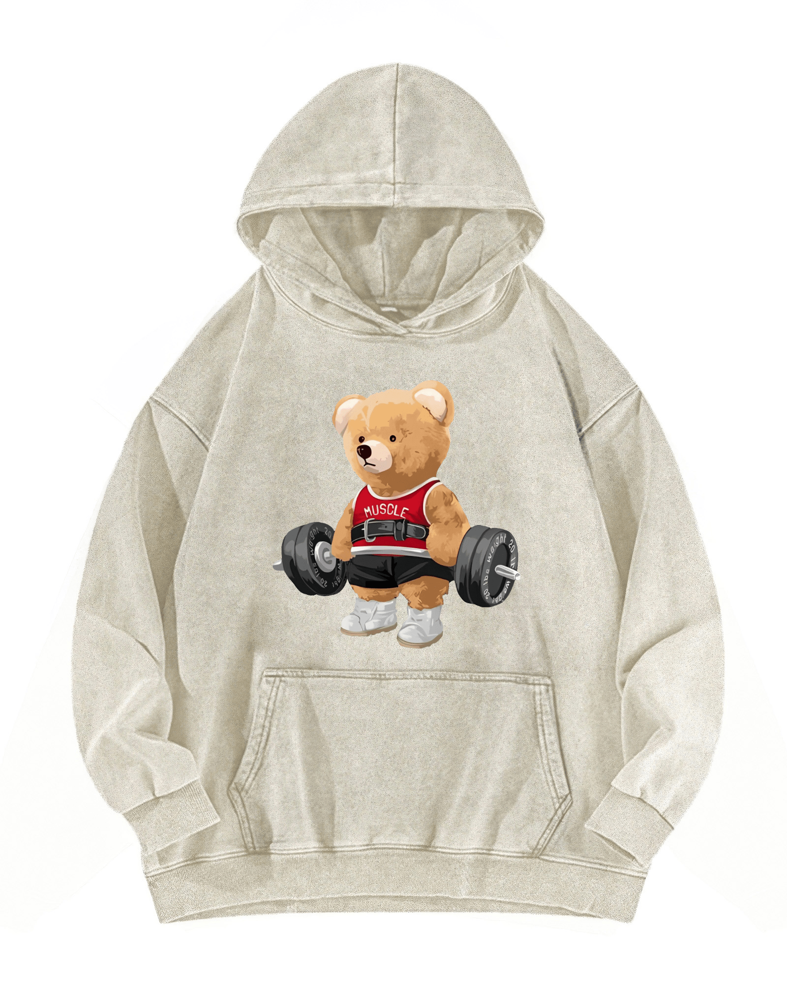 Cute Bear Washed Hoodie