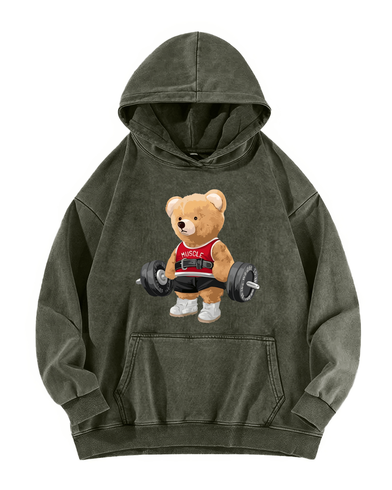 Cute Bear Washed Hoodie