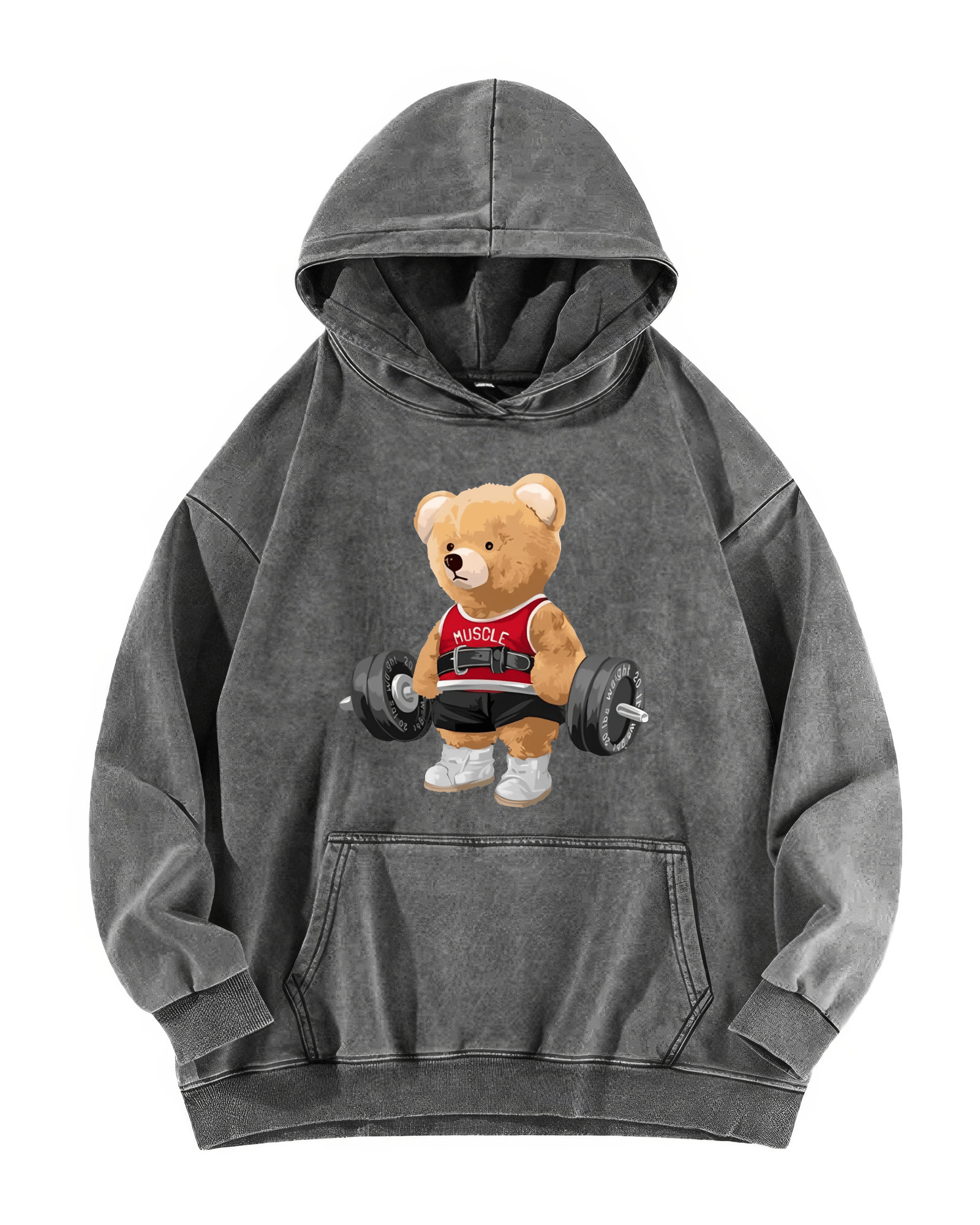 Cute Bear Washed Hoodie