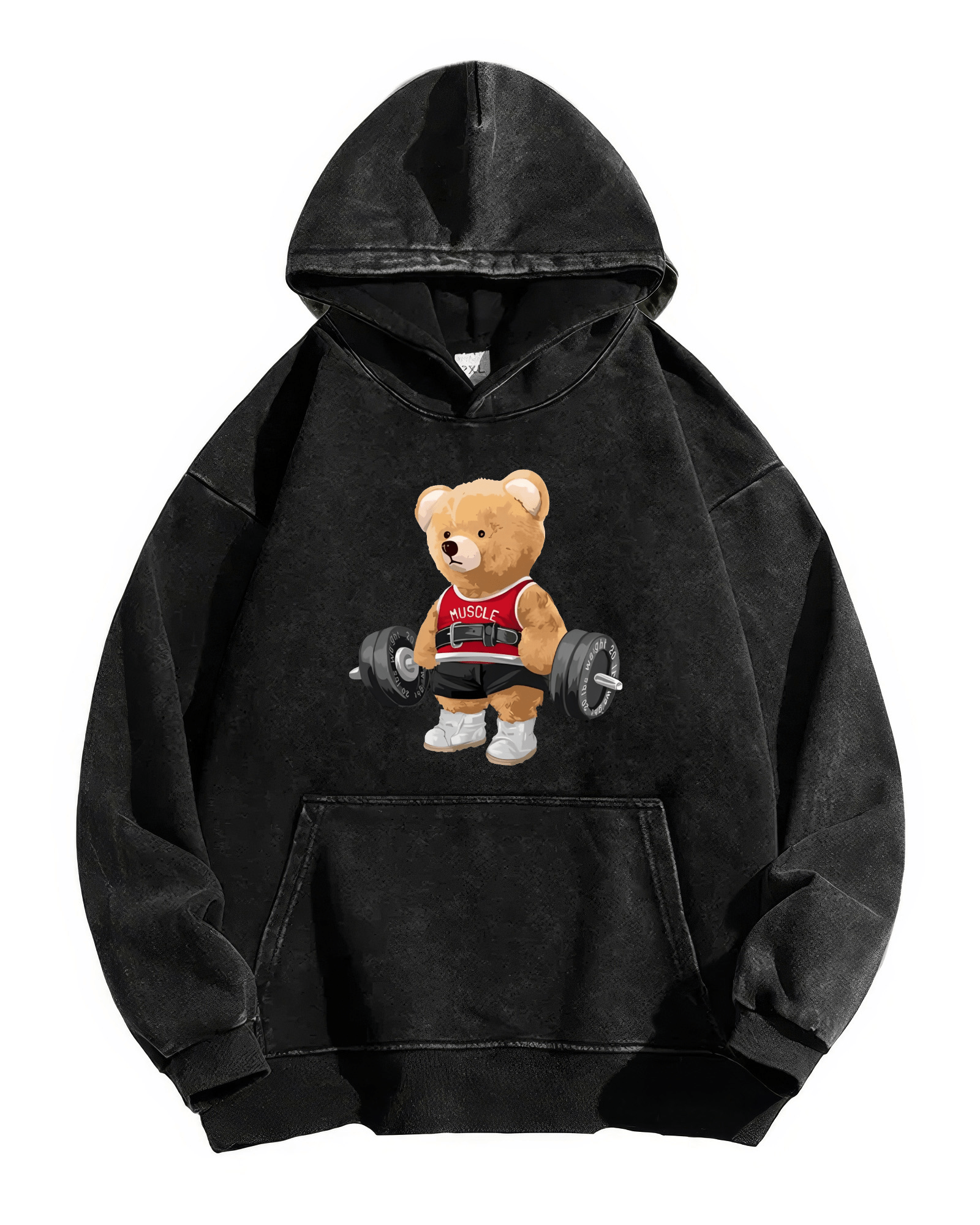 Cute Bear Washed Hoodie