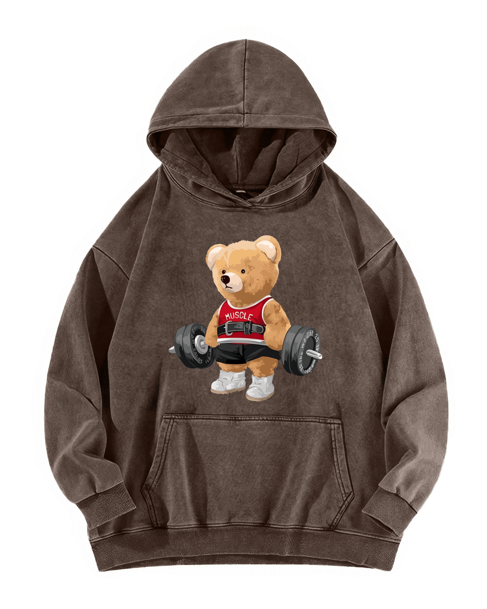 Cute Bear Washed Hoodie