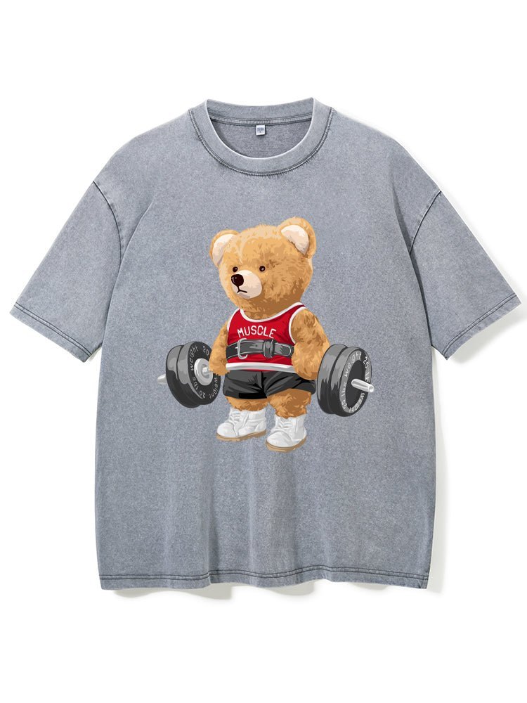 Exercise Bear Washed Gym T-Shirt