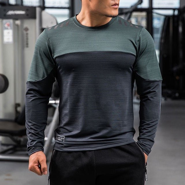 Kraftfit Kompression O-Ausschnitt Pullover