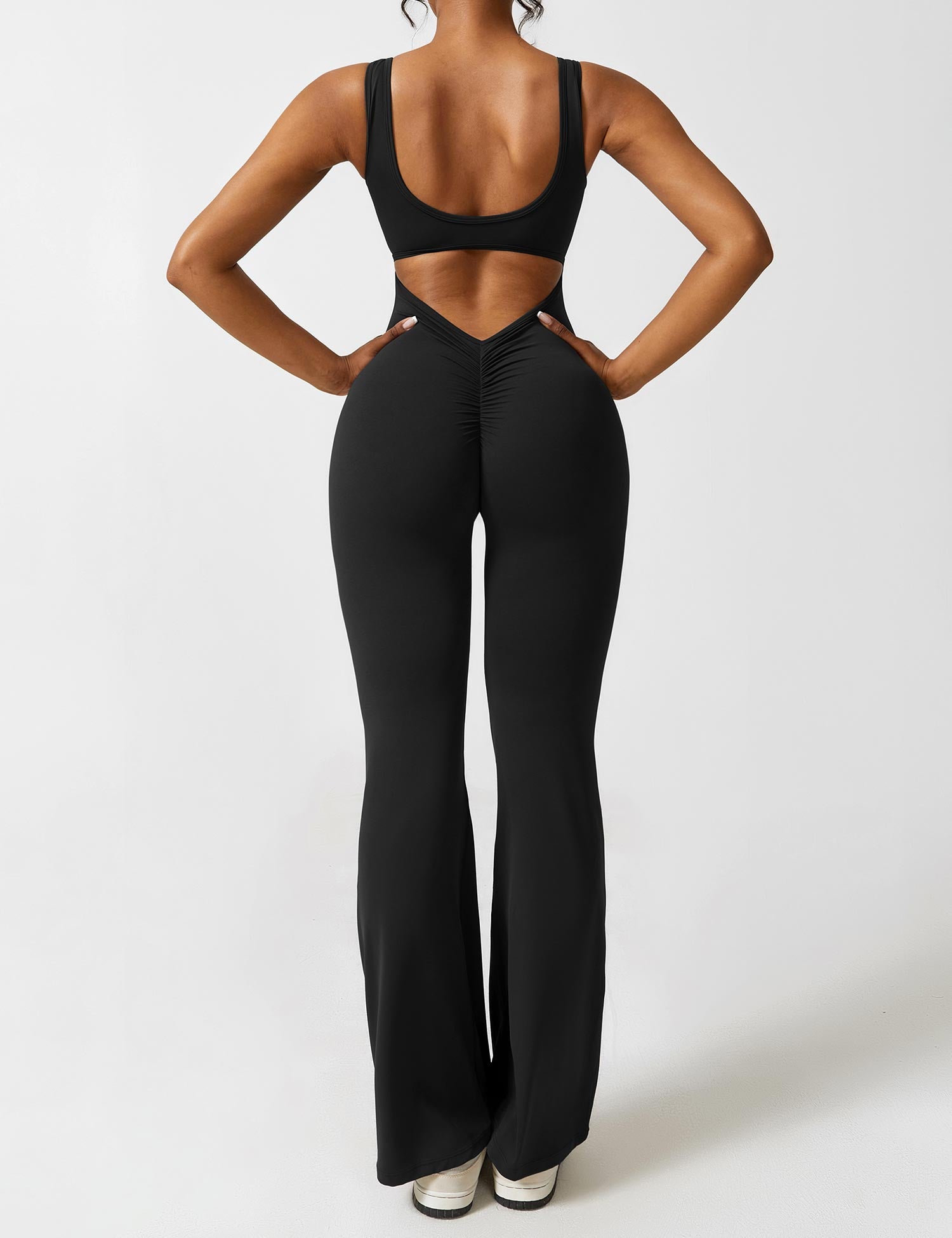 Kraftfit Jumpsuit V-Rücken Flare Leg