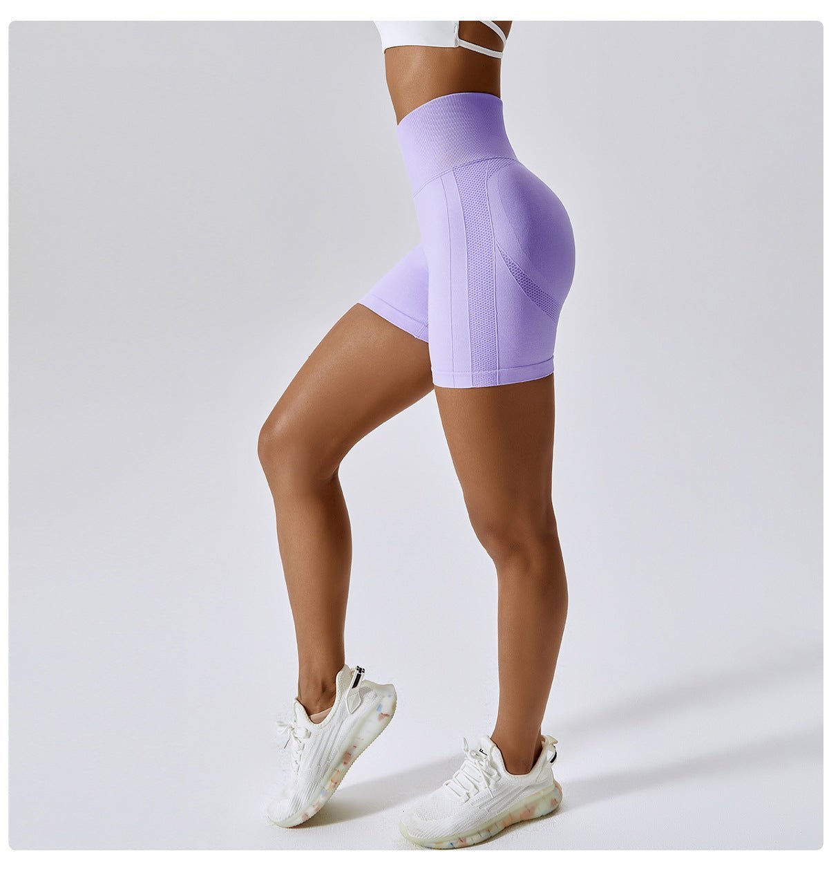 Kraftfit V-Naht Leggings Shorts - Lila