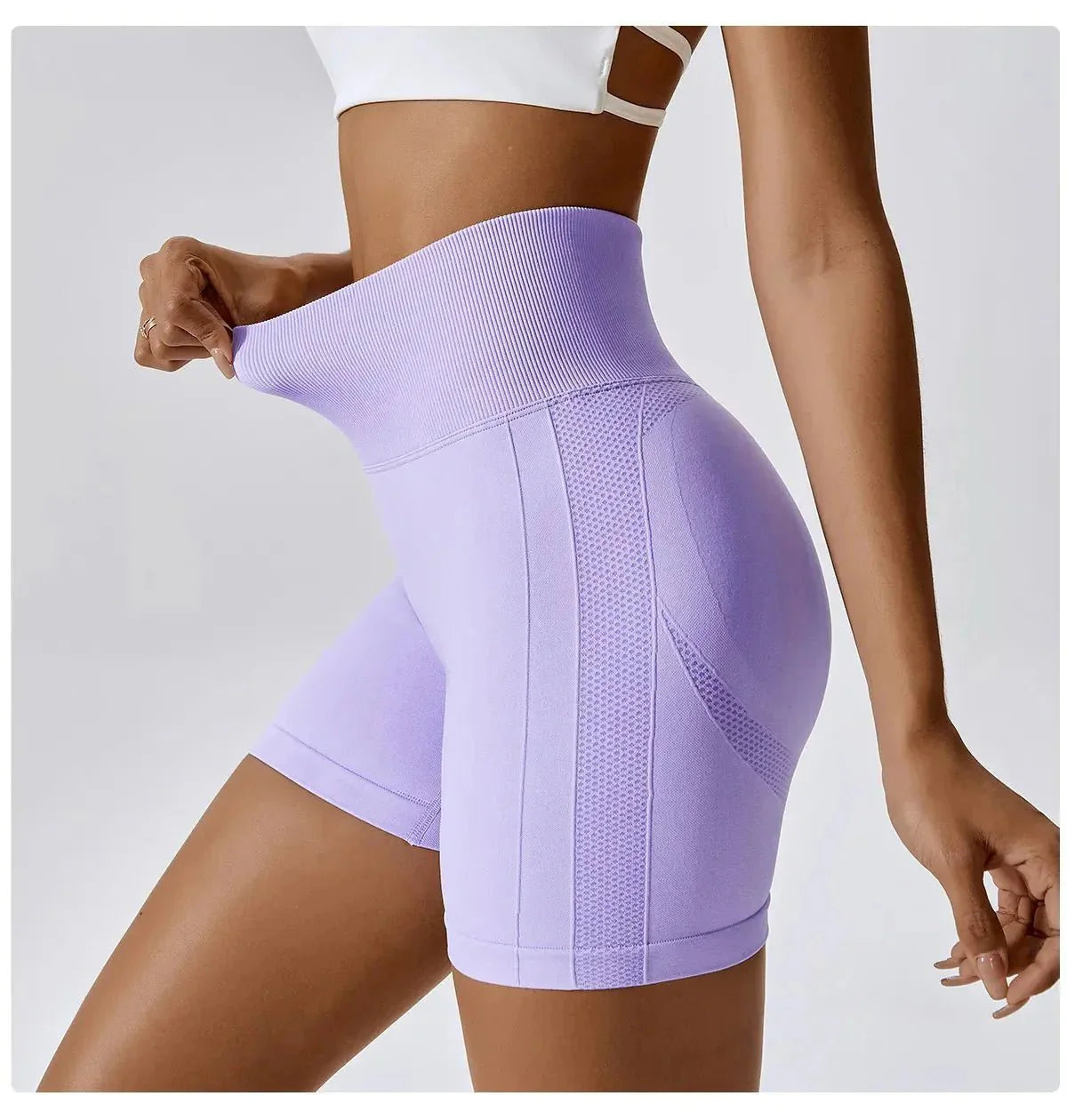 Kraftfit V-Naht Leggings Shorts - Lila