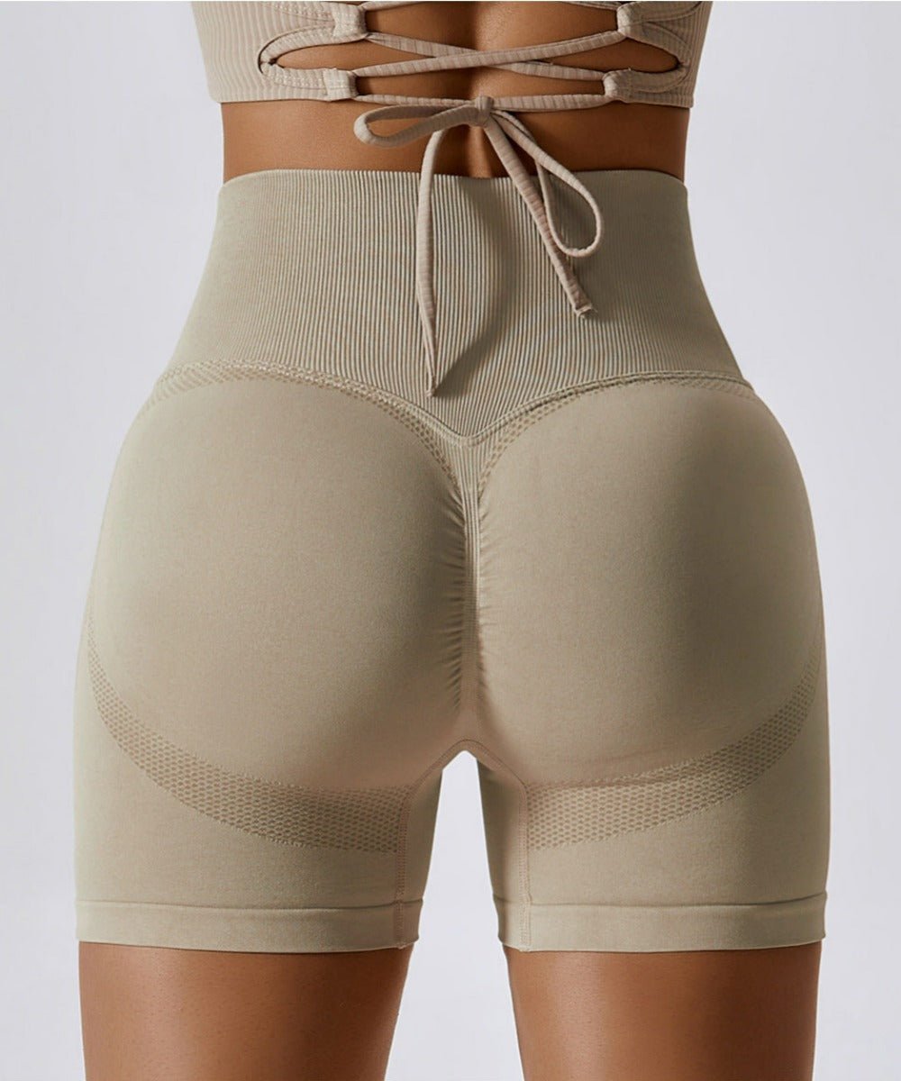 Kraftfit V-Naht Leggings Shorts - Beige