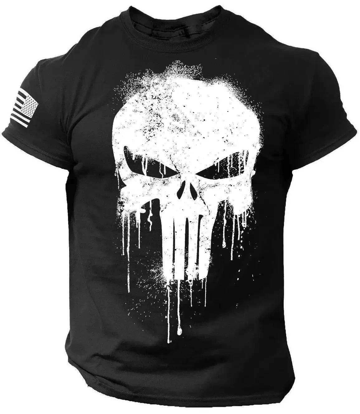 Military Patriotic Skull T-shirt