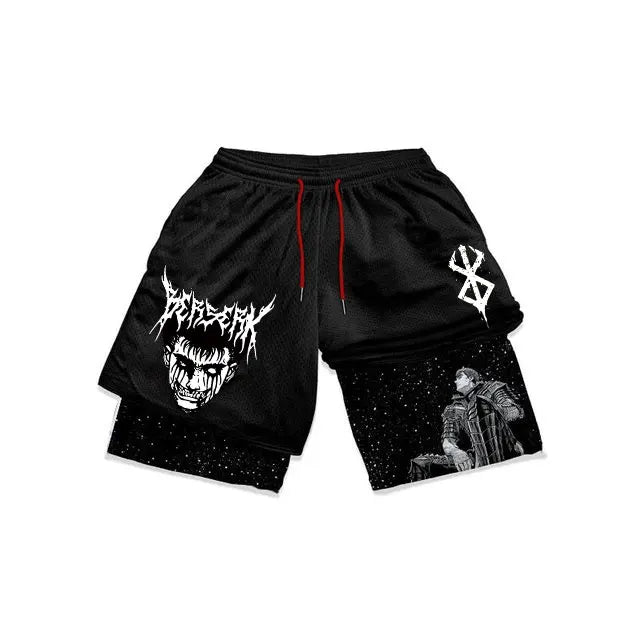 Anime Berserk Mesh Gym Shorts