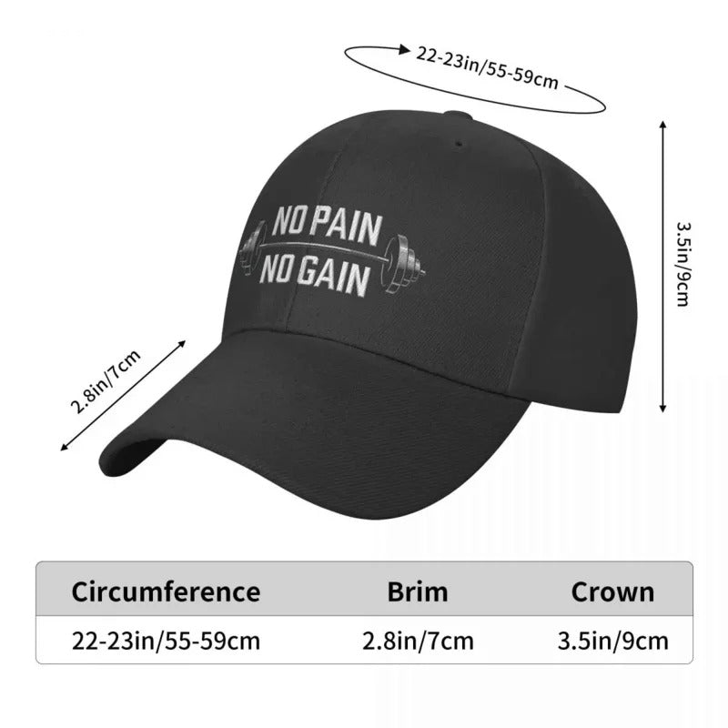 No Pain No Gain Gym Cap