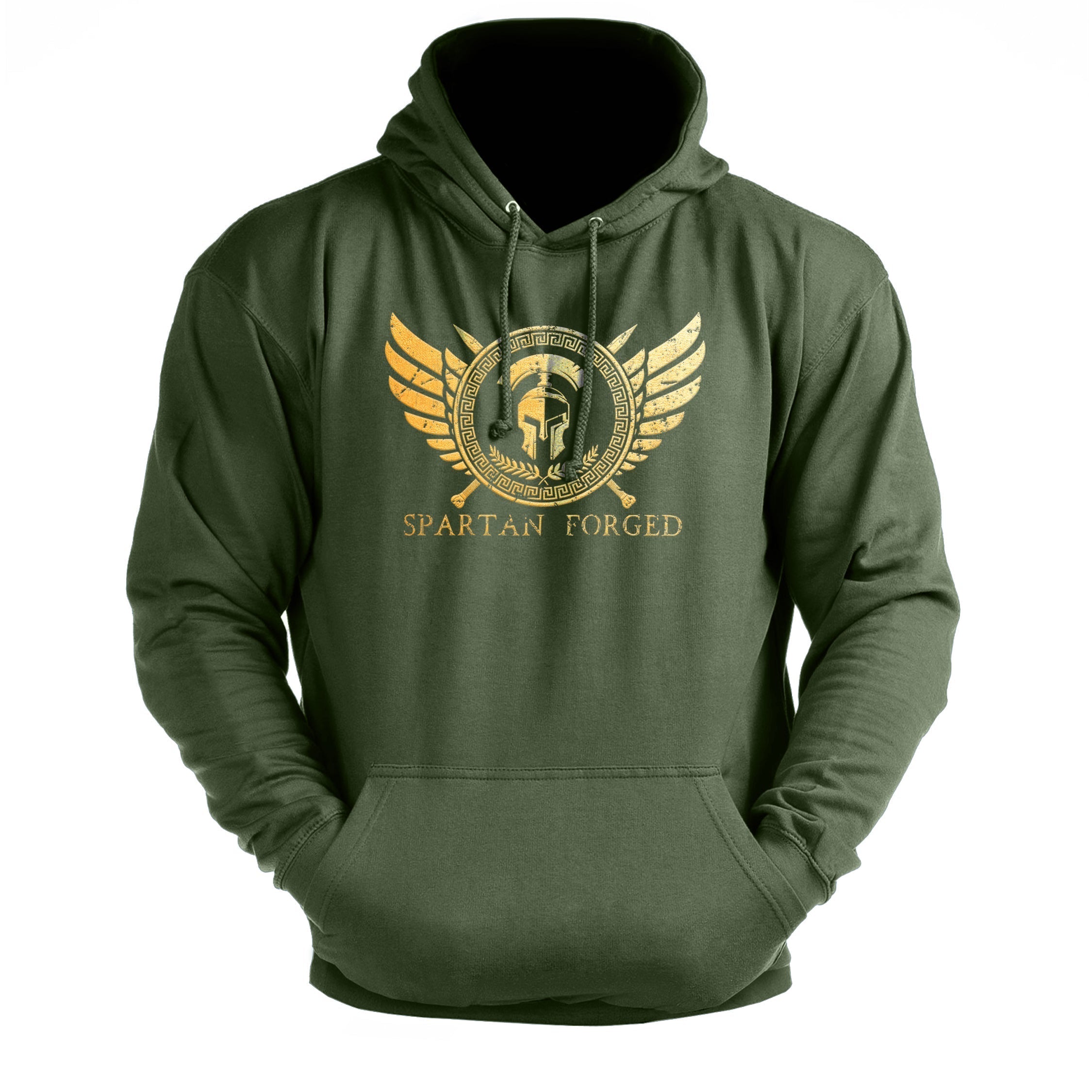 Spartan Forged Chest Emblem Gold - Gym Hoodie