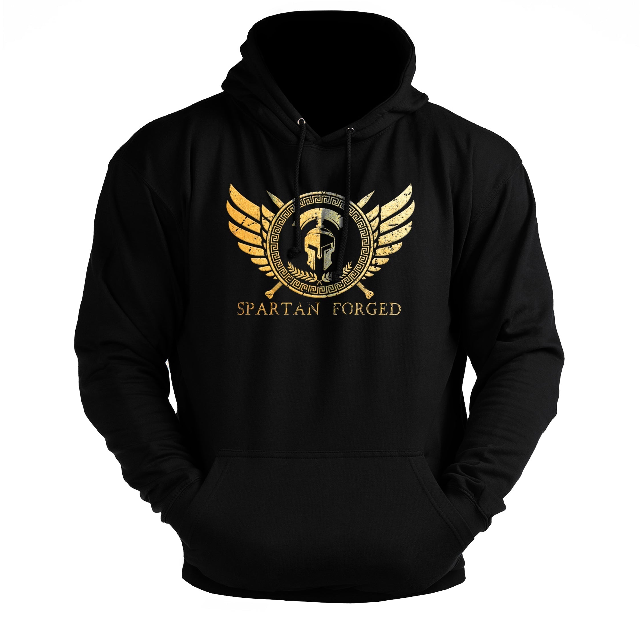 Spartan Forged Chest Emblem Gold - Gym Hoodie