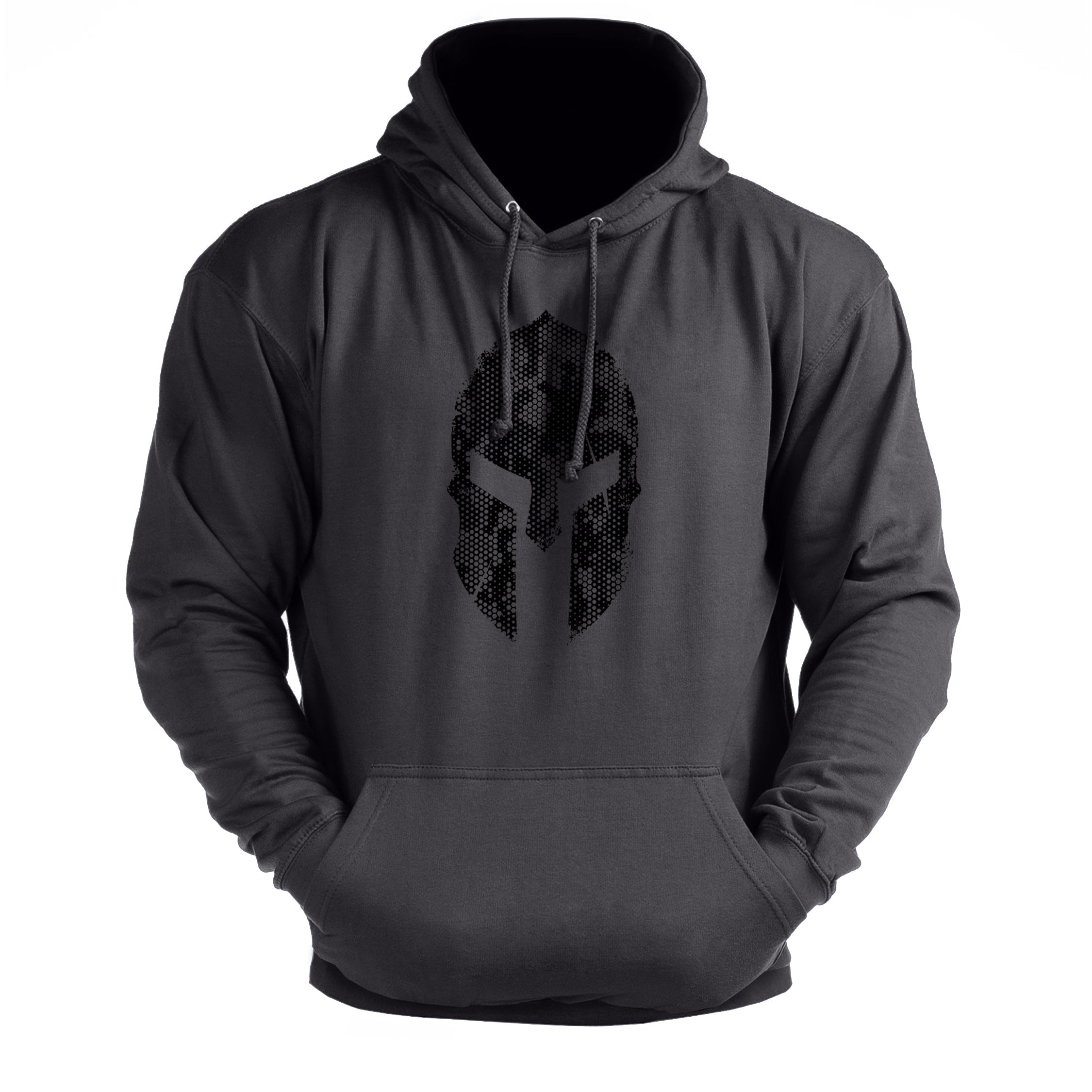 Spartan Helmet Hex Camo - Gym Hoodie