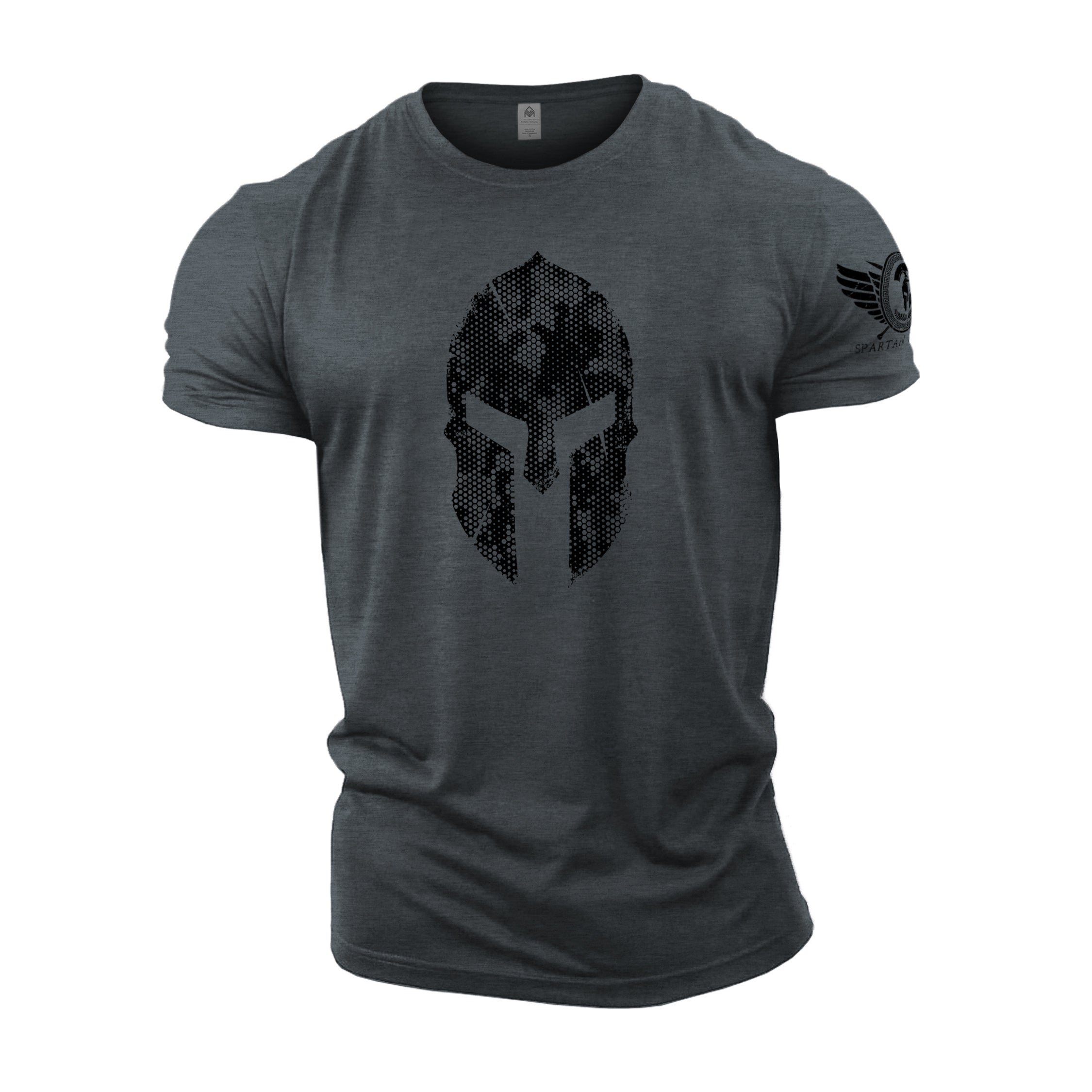 Spartan Helmet Hex Camo - Gym T-Shirt