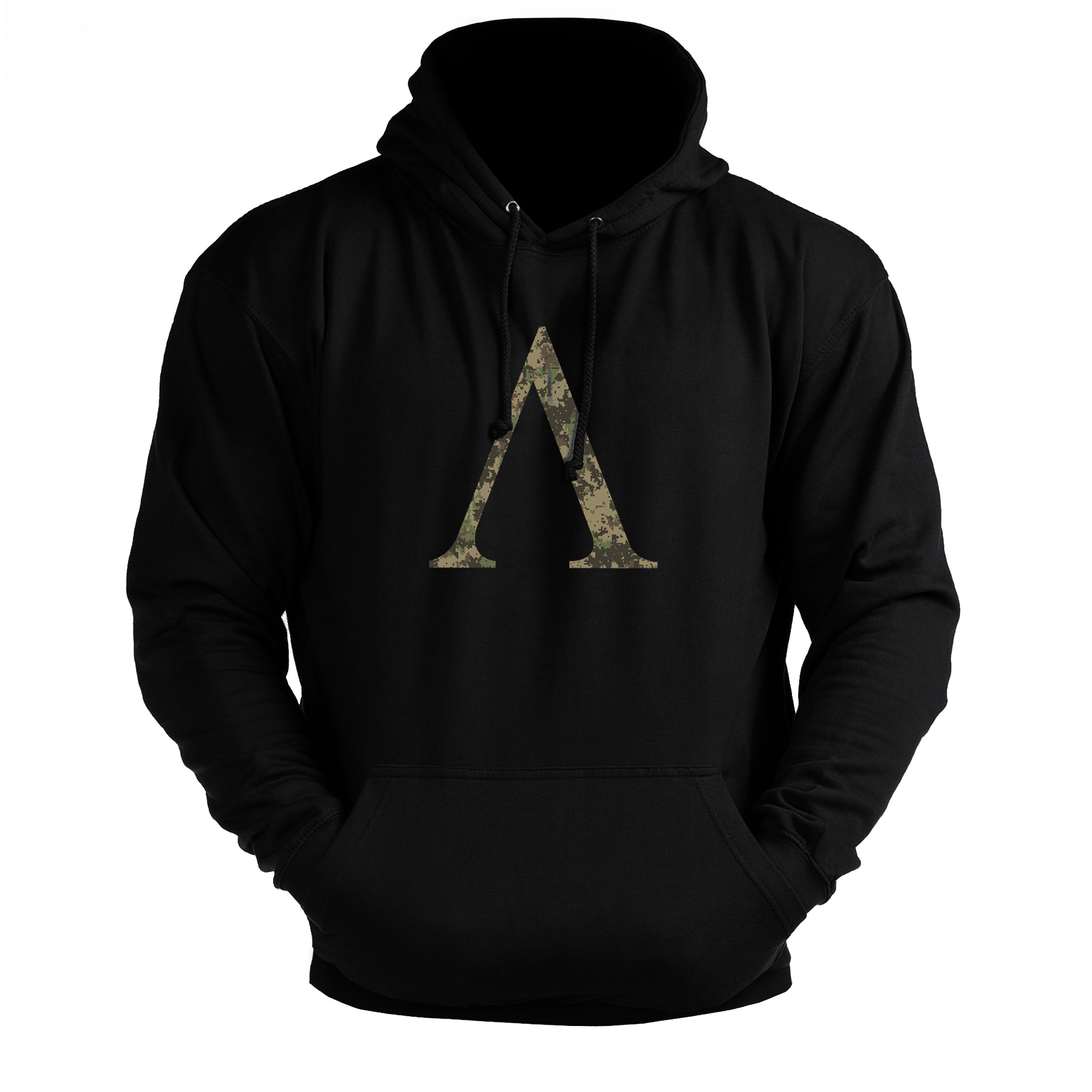 Spartan Symbol Woodland Camo - Gym Hoodie